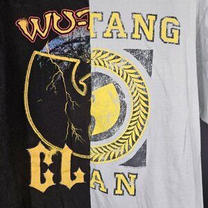 Wu Tang Clan Shirt Mens Large Black White Forever 21 Concert Tour Split Tee Rap